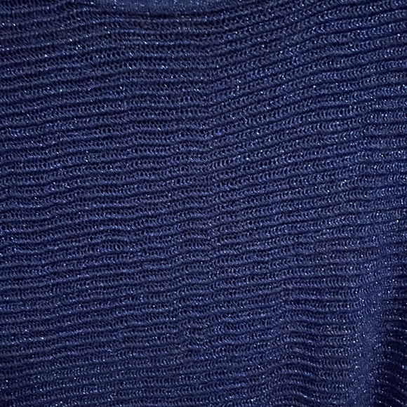 Women’s size small royal blue metallic see-thru half sleeve sweater - Picture 3 of 4